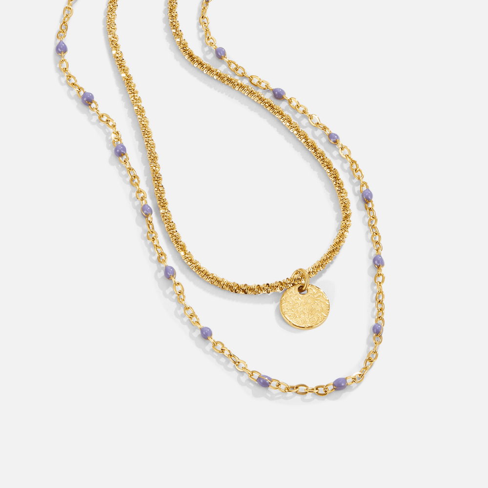 Gold Layered Coin Bead Necklace