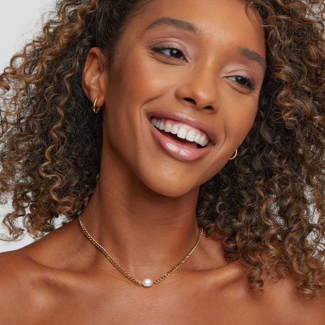 Gold Hoop Earrings with Polished Tubular Band