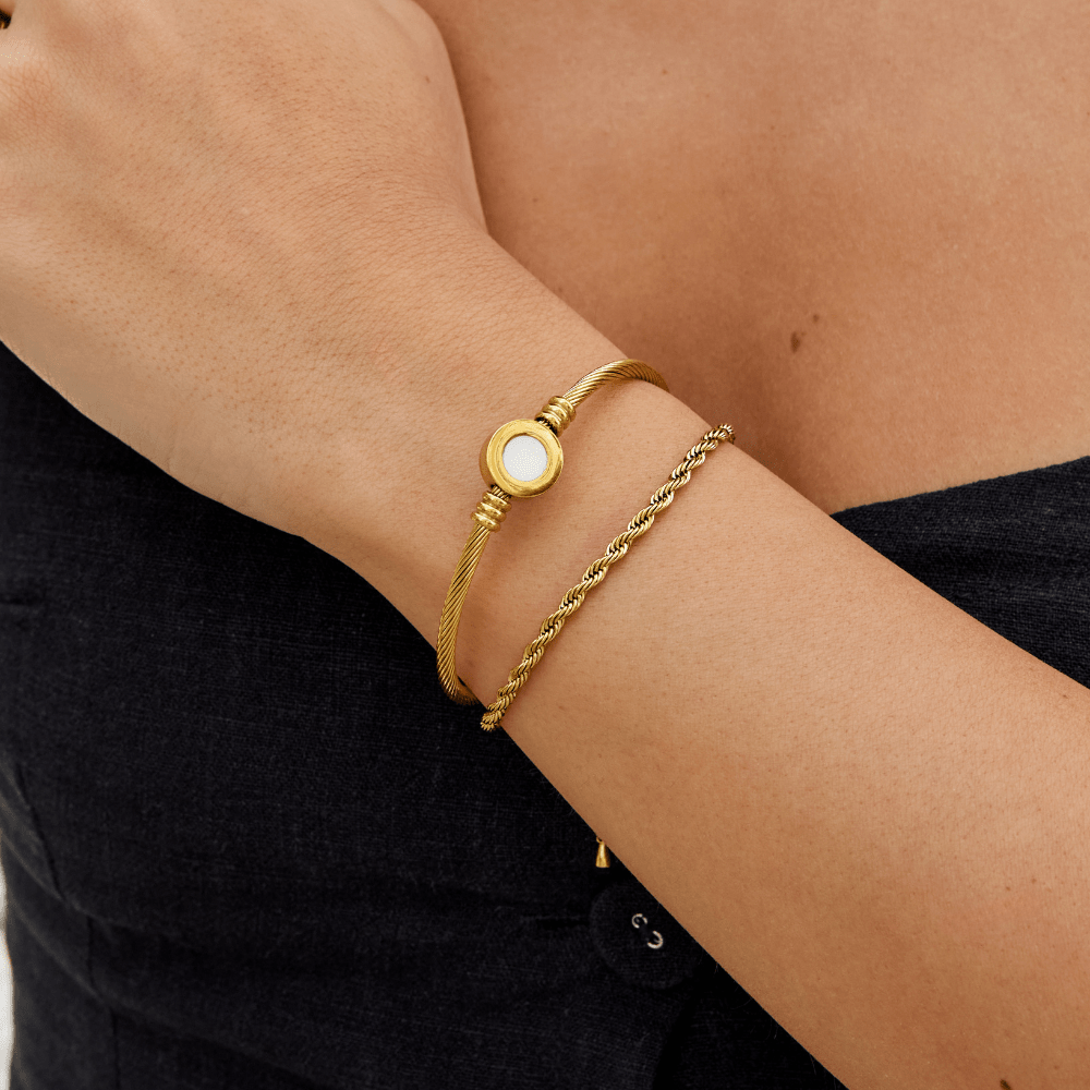 Gold Bangle with Smooth Finish