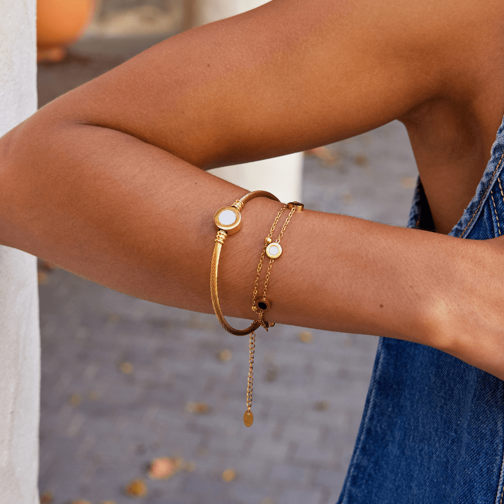 Gold Bangle with Smooth Finish