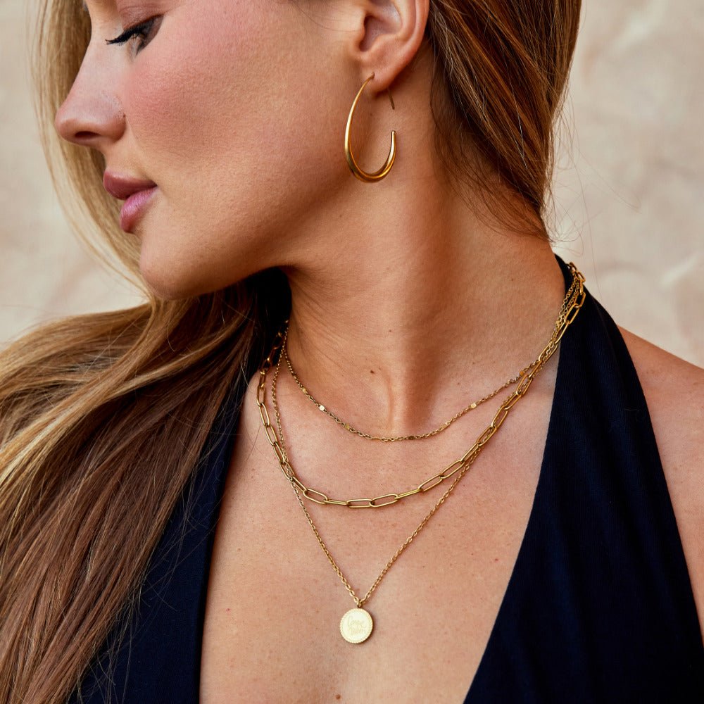 Gold Hoop Earrings with Smooth Polished Finish