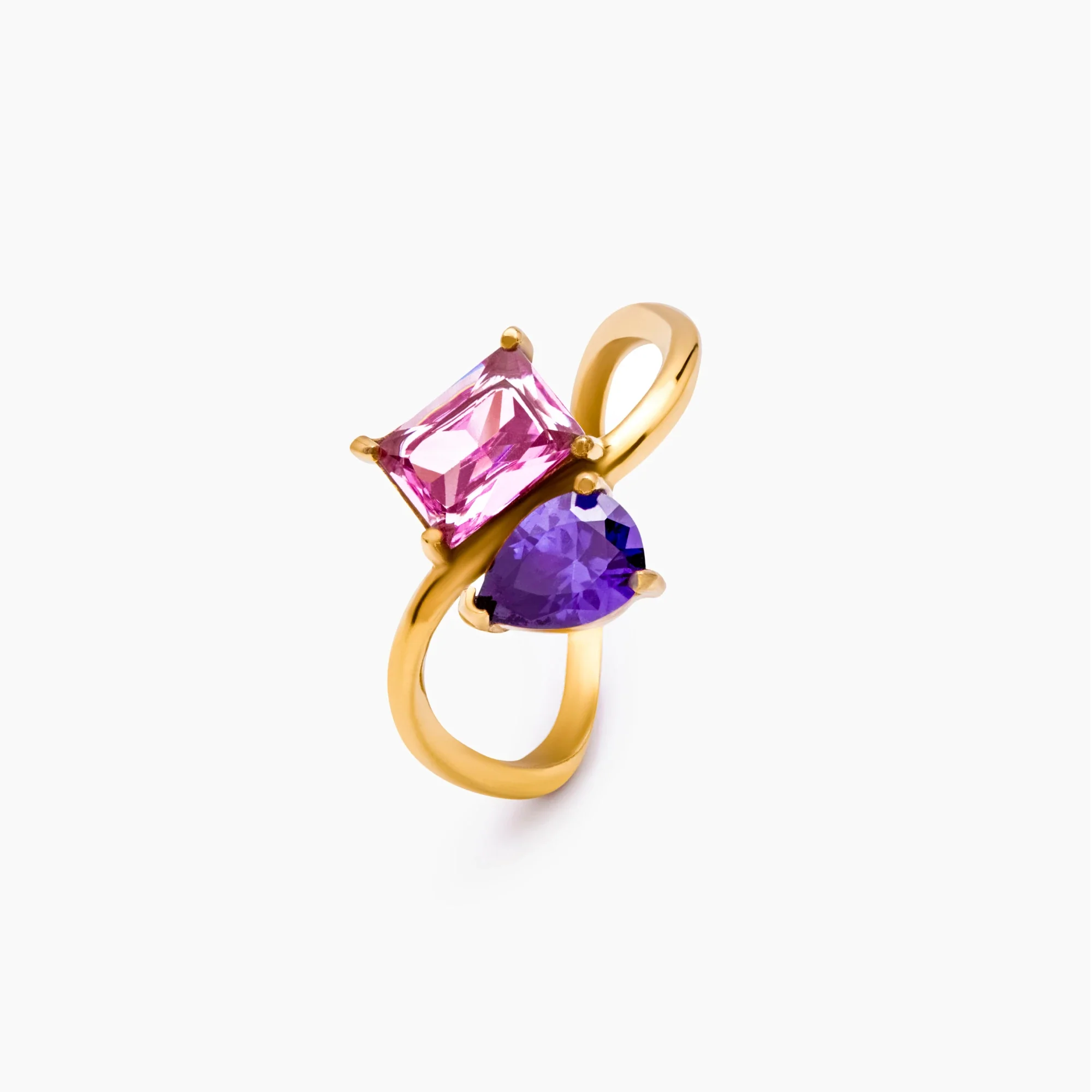 Gold Toi et Moi Birthstone Ring