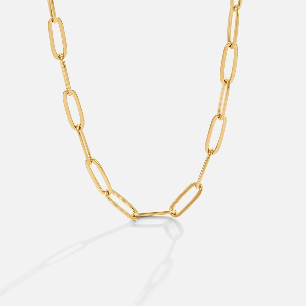 Gold Paperclip Chain Necklace