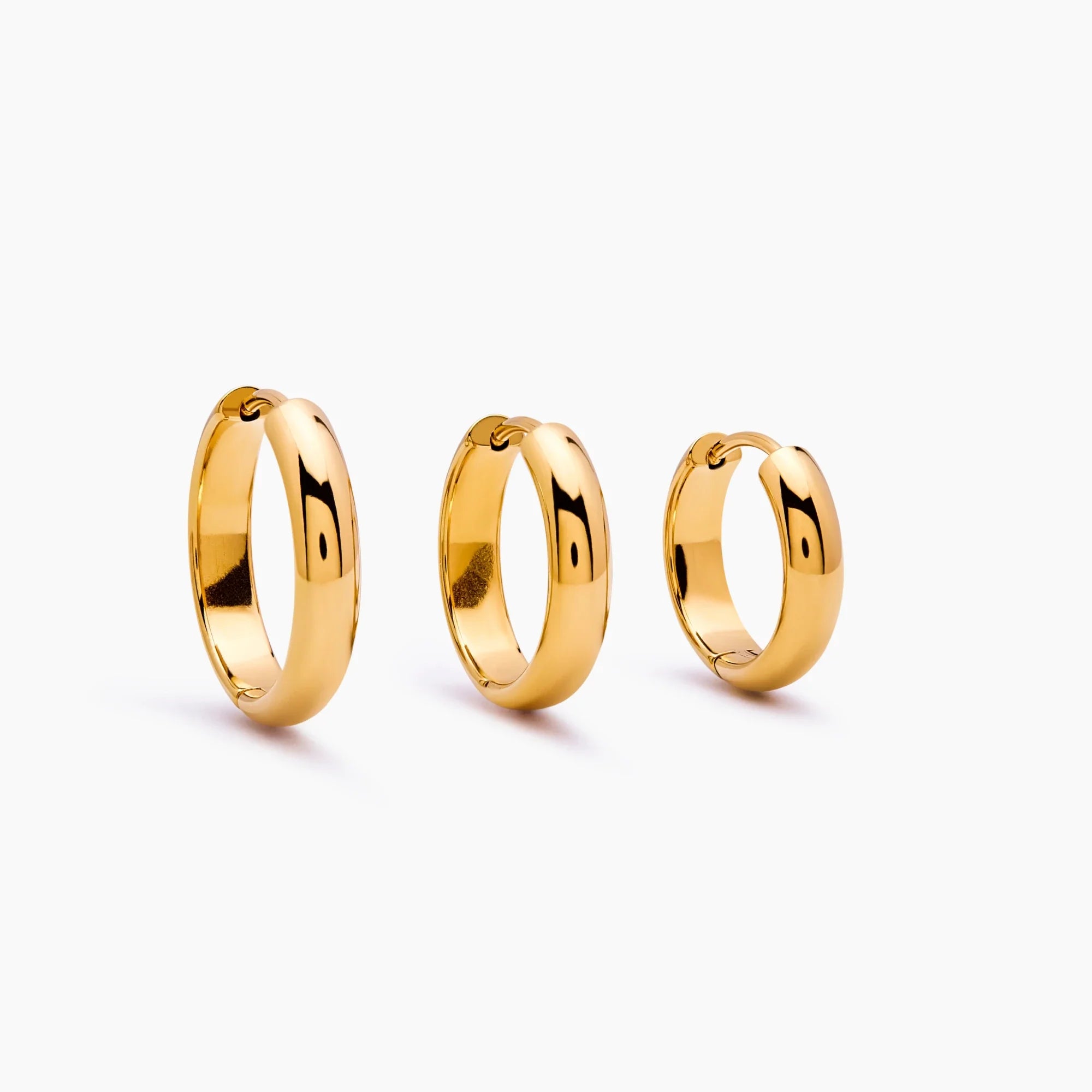 Gold Dome Hoop Earrings
