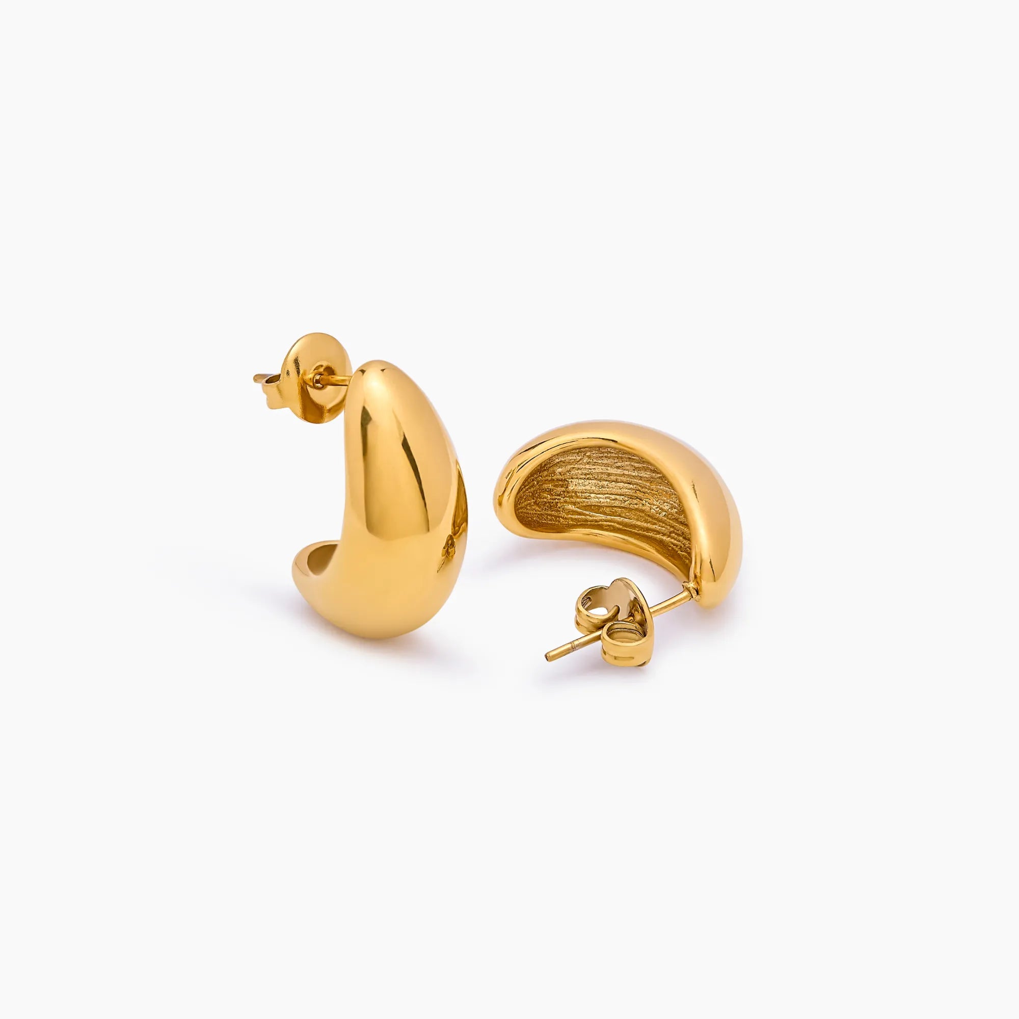 Gold Dome Hoop Earrings