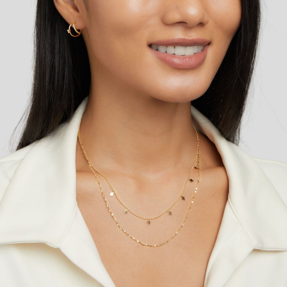Gold Layered Necklace with Phoenix Pendant
