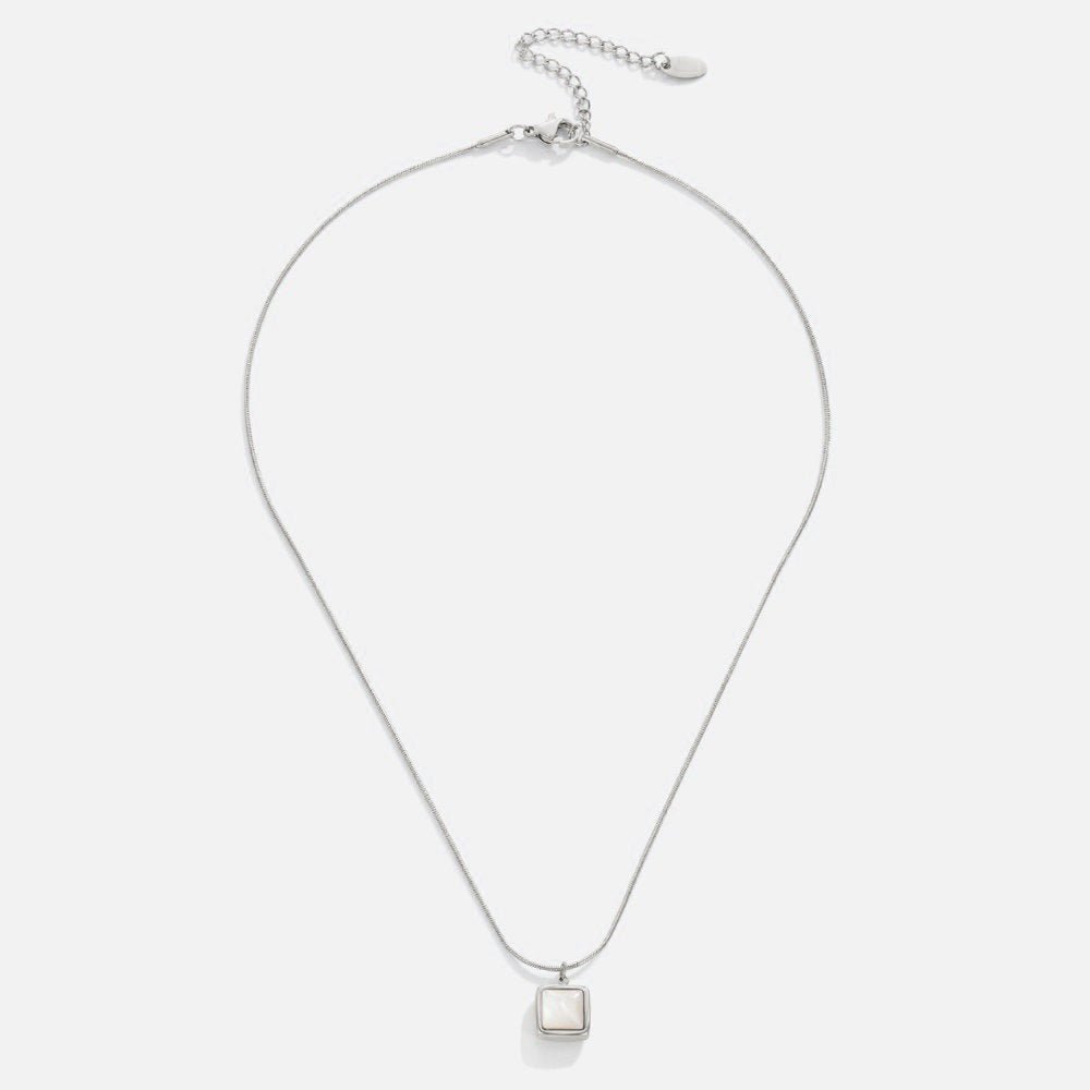 Silver Tone Moonstone Pendant Necklace
