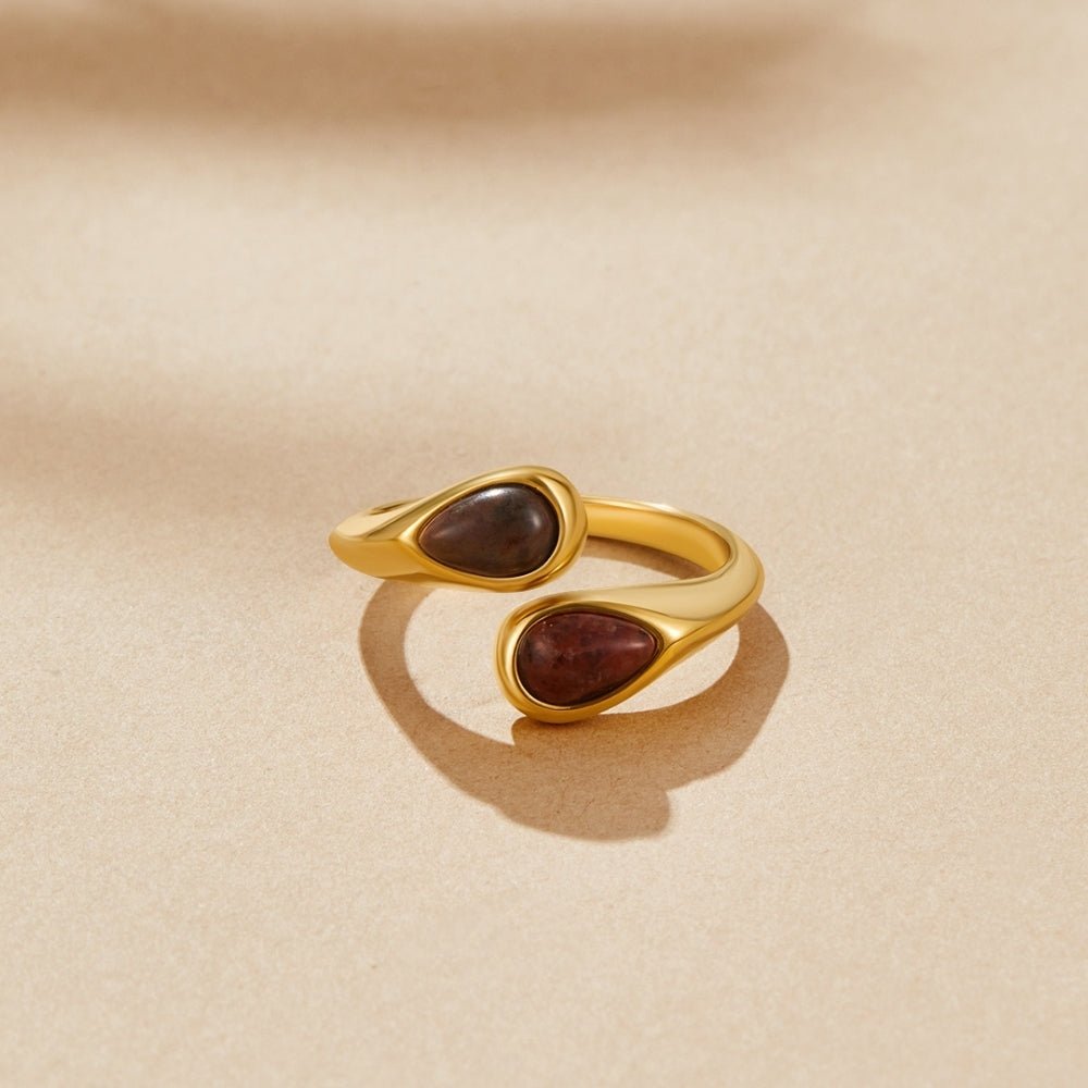Gold Wrap Ring with Tiger Eye Stone