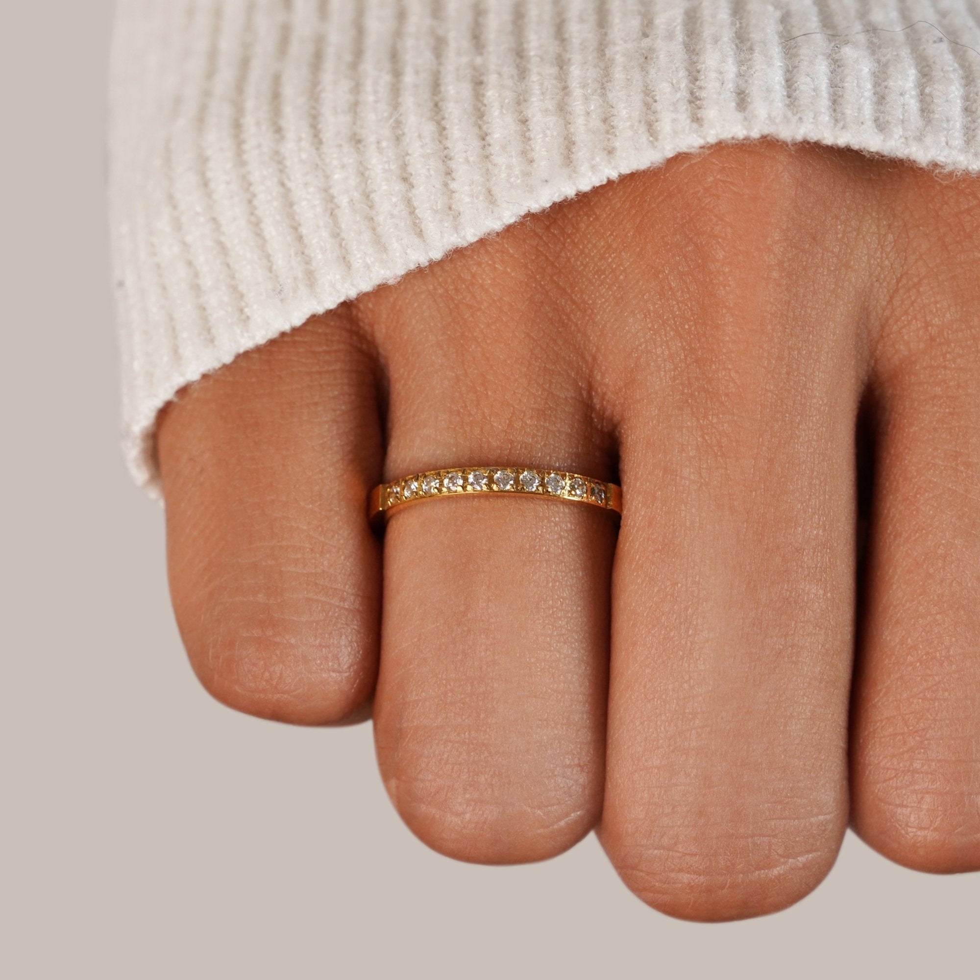 Gold Ring with Crystal Stone Setting