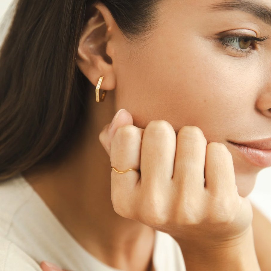 Gold Stacking Ring with Smooth Band
