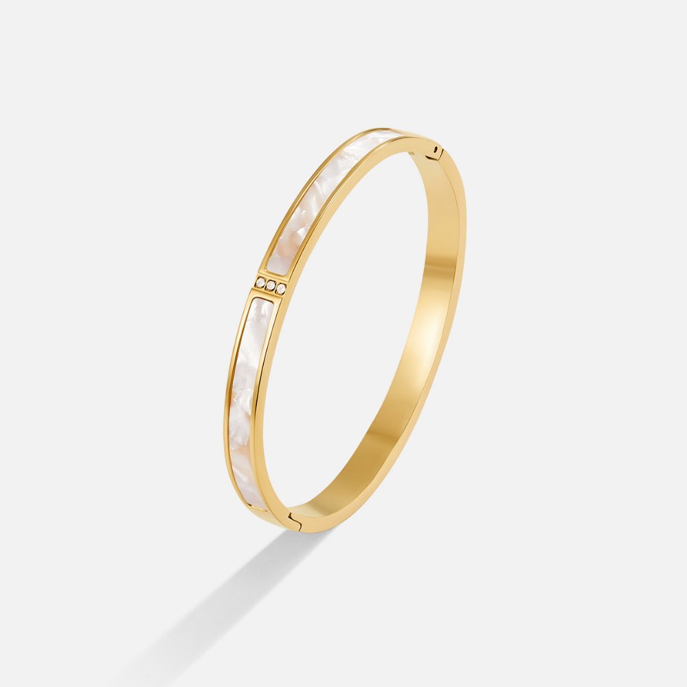 Gold Bangle with Geometric Sahara Detail