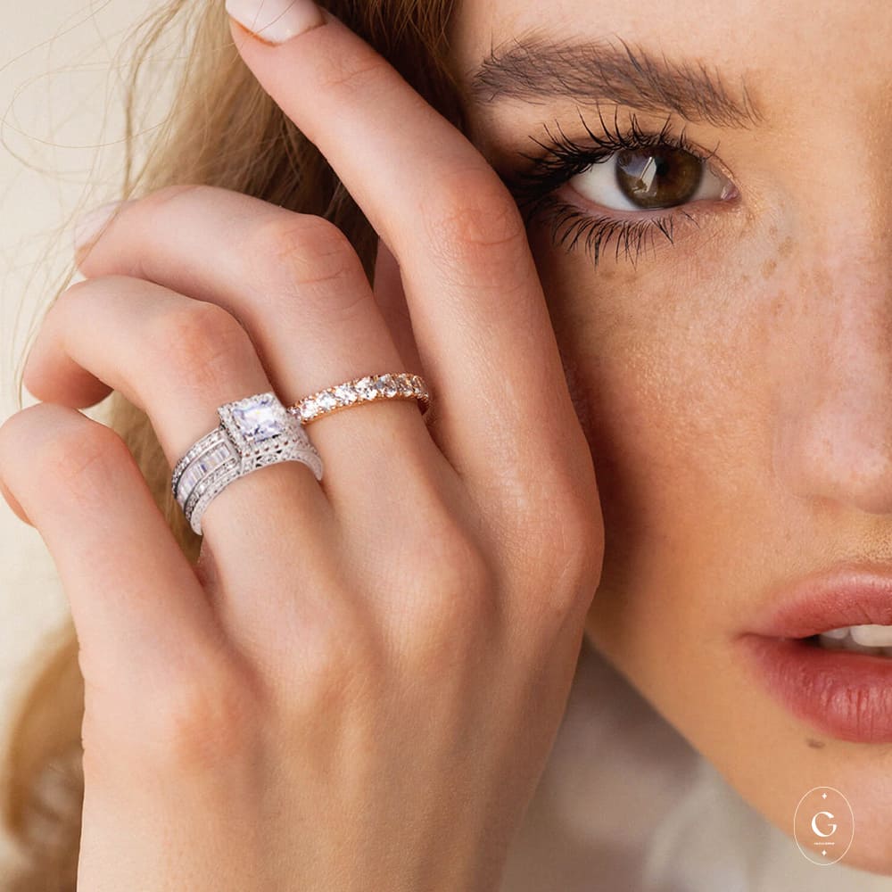 Silver Solitaire Ring with Single Stone Setting