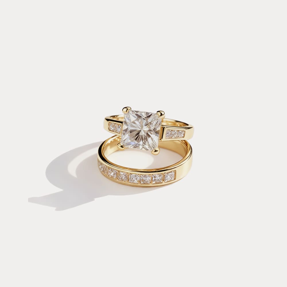 Gold Bloom 2-in-1 Ring with Floral Layered Band