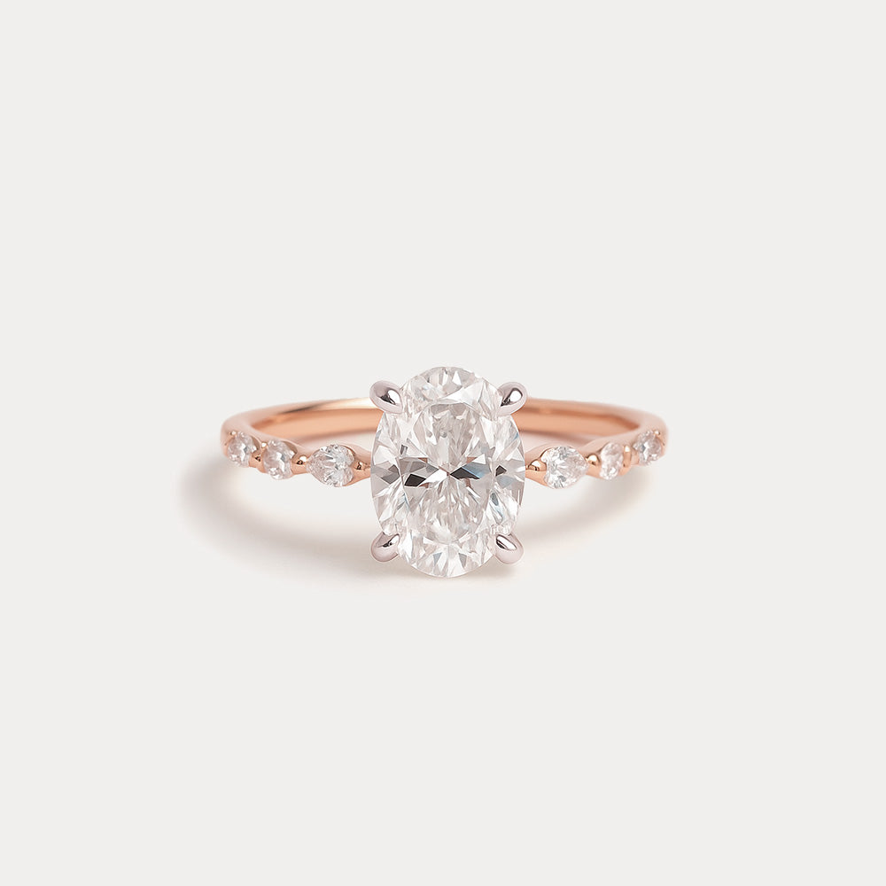 Gold Halo Ring with Circular Stone Setting