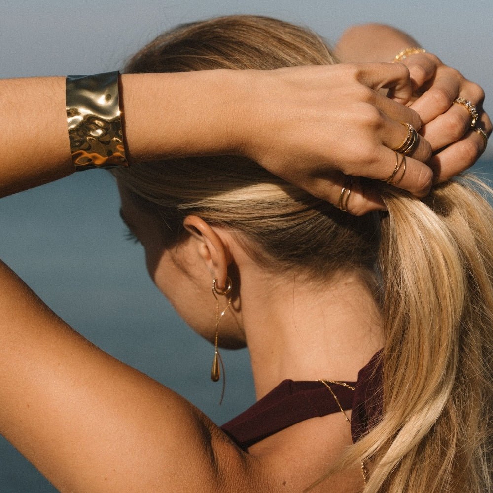 Gold Cuff Bracelet with Smooth Band