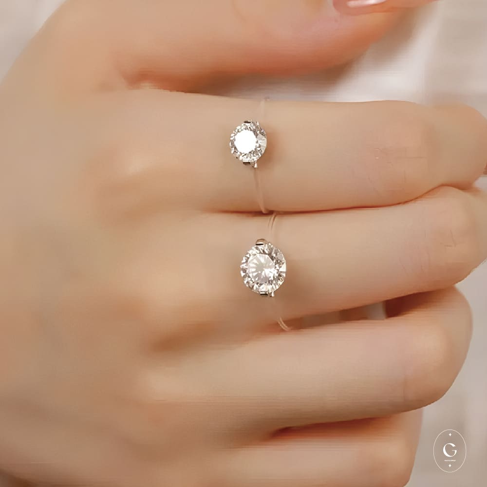 Silver Ring with Moissanite Stone