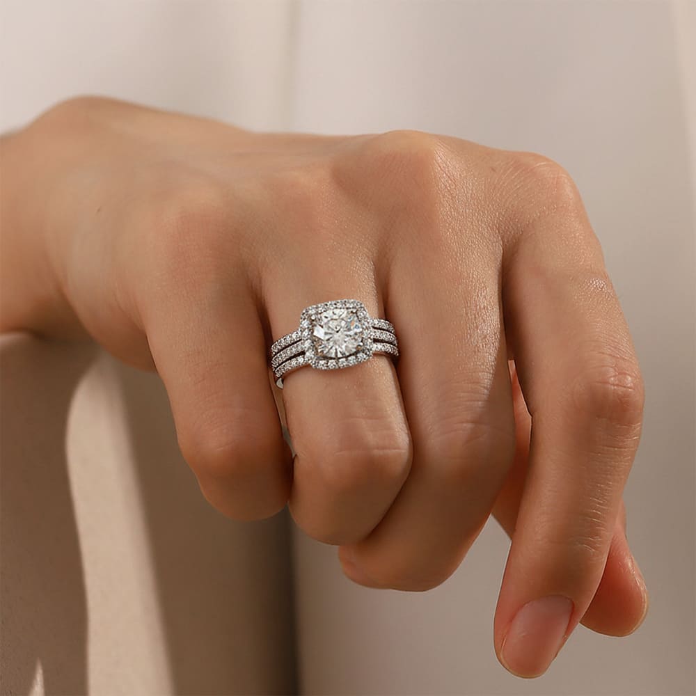 Silver Eternity Ring Set — 3-in-1 Stacking Bands
