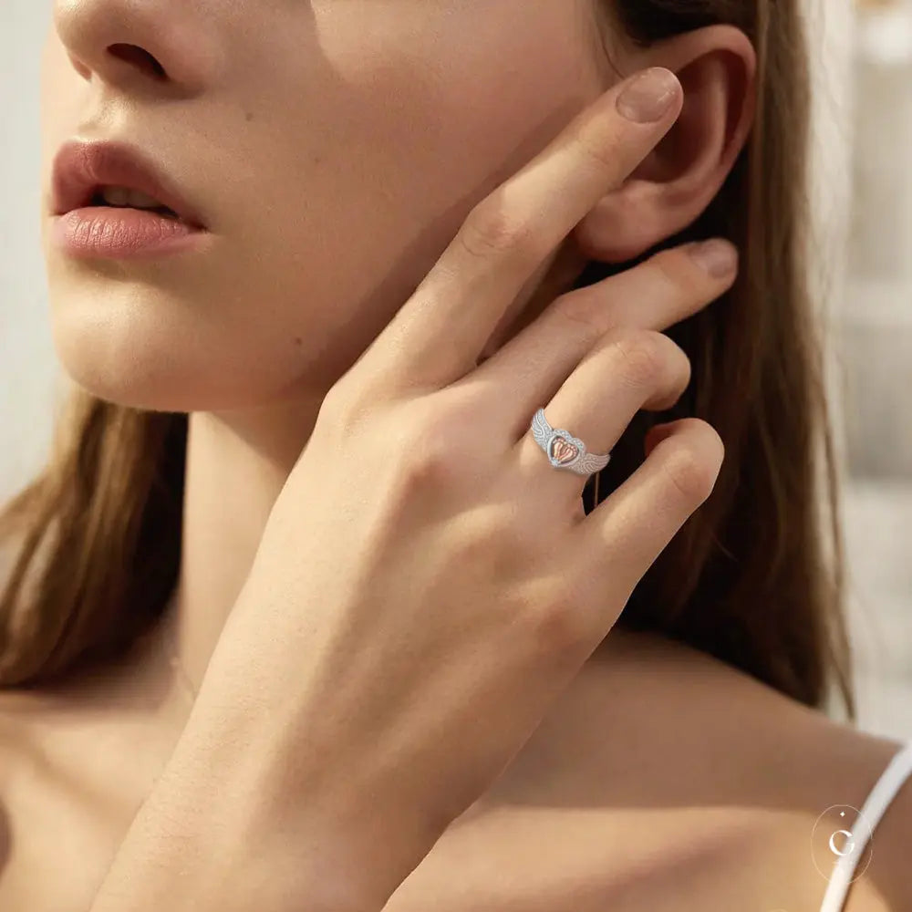 Silver Angel Wing Ring