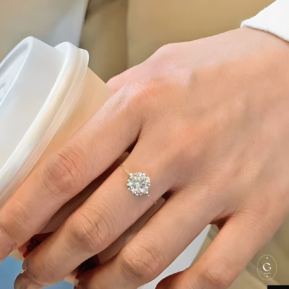 Silver Ring with Moissanite Stone