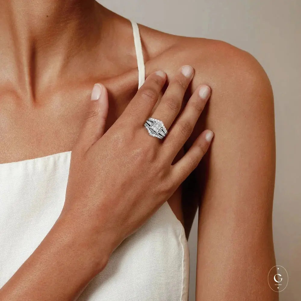 Silver Five-in-One Orbit Ring Set