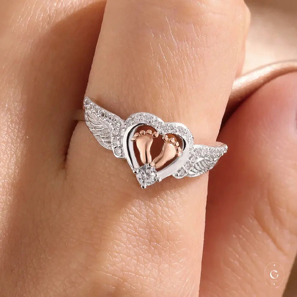 Silver Angel Wing Ring