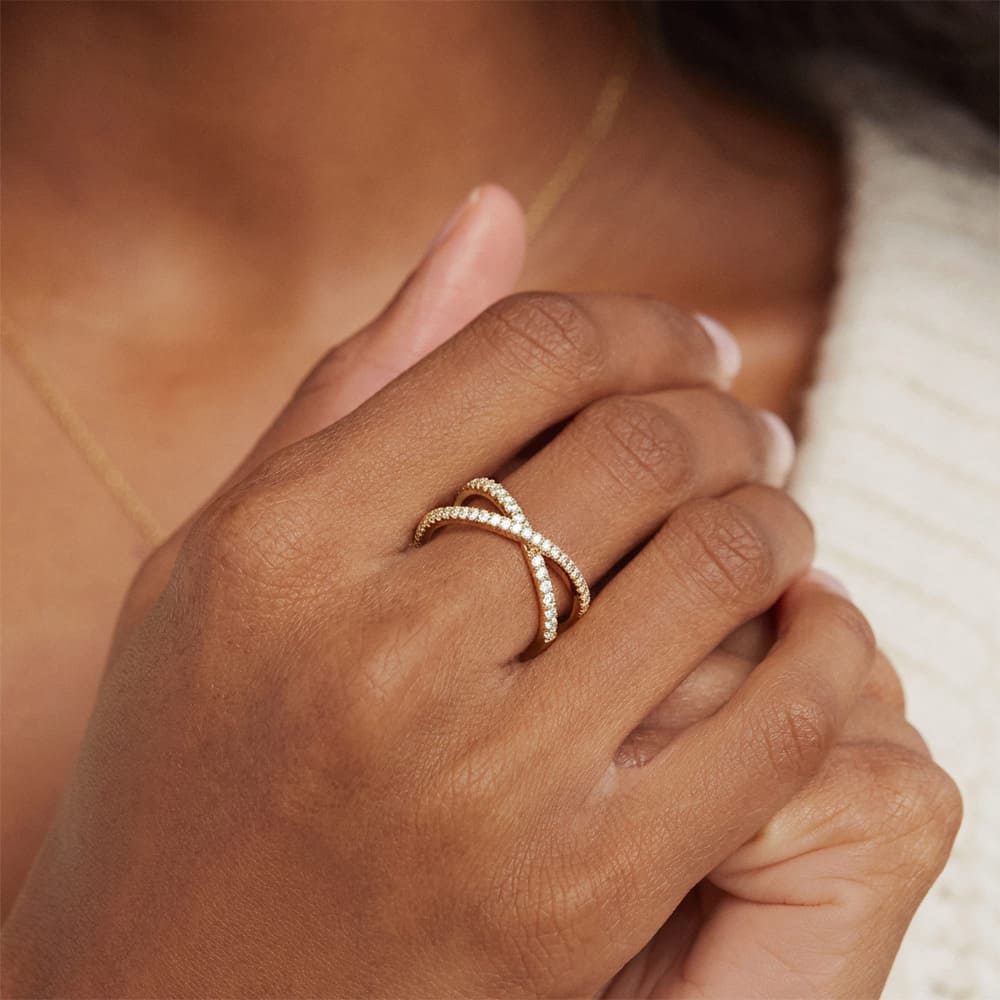 Gold Criss Cross Ring