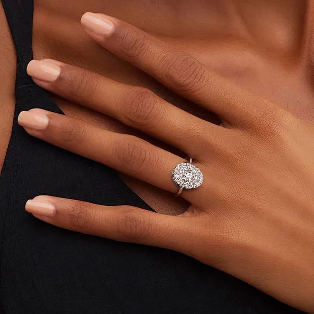 Gold Oval Ring with Infinite Band