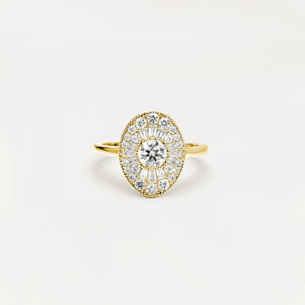 Gold Oval Ring with Infinite Band