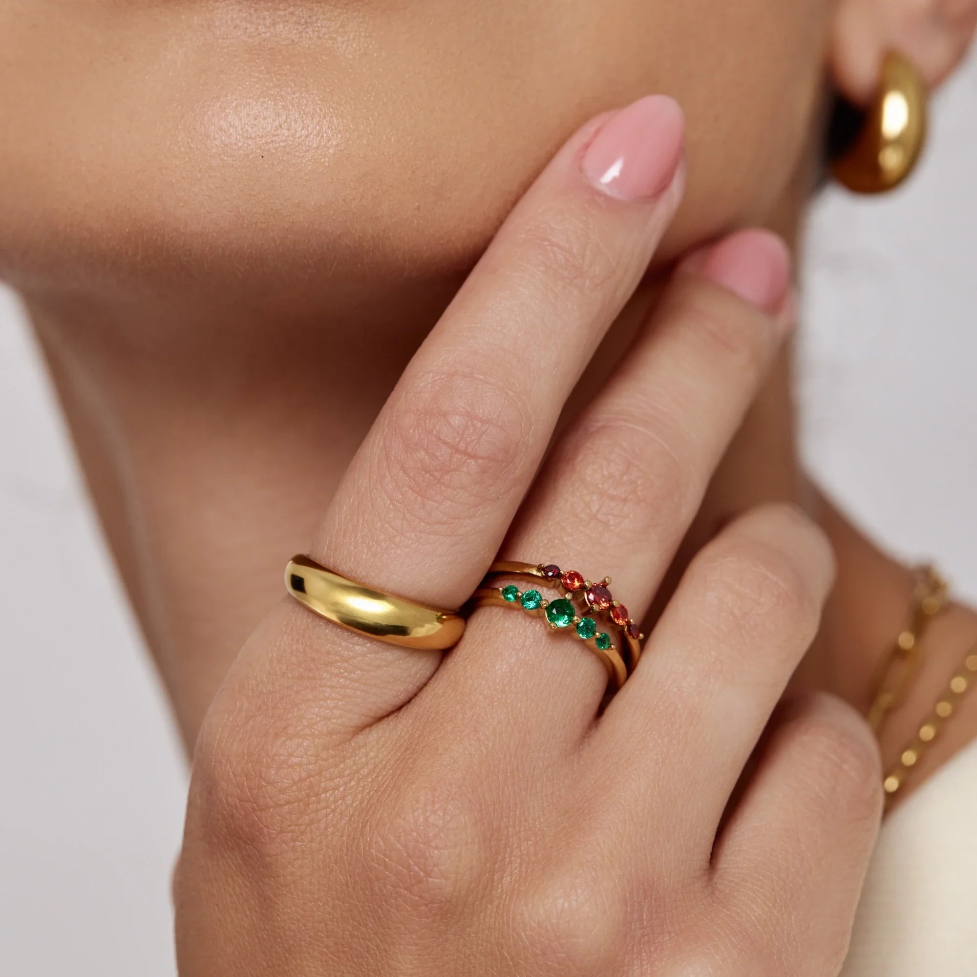 Gold Stacking Ring with Birthstone