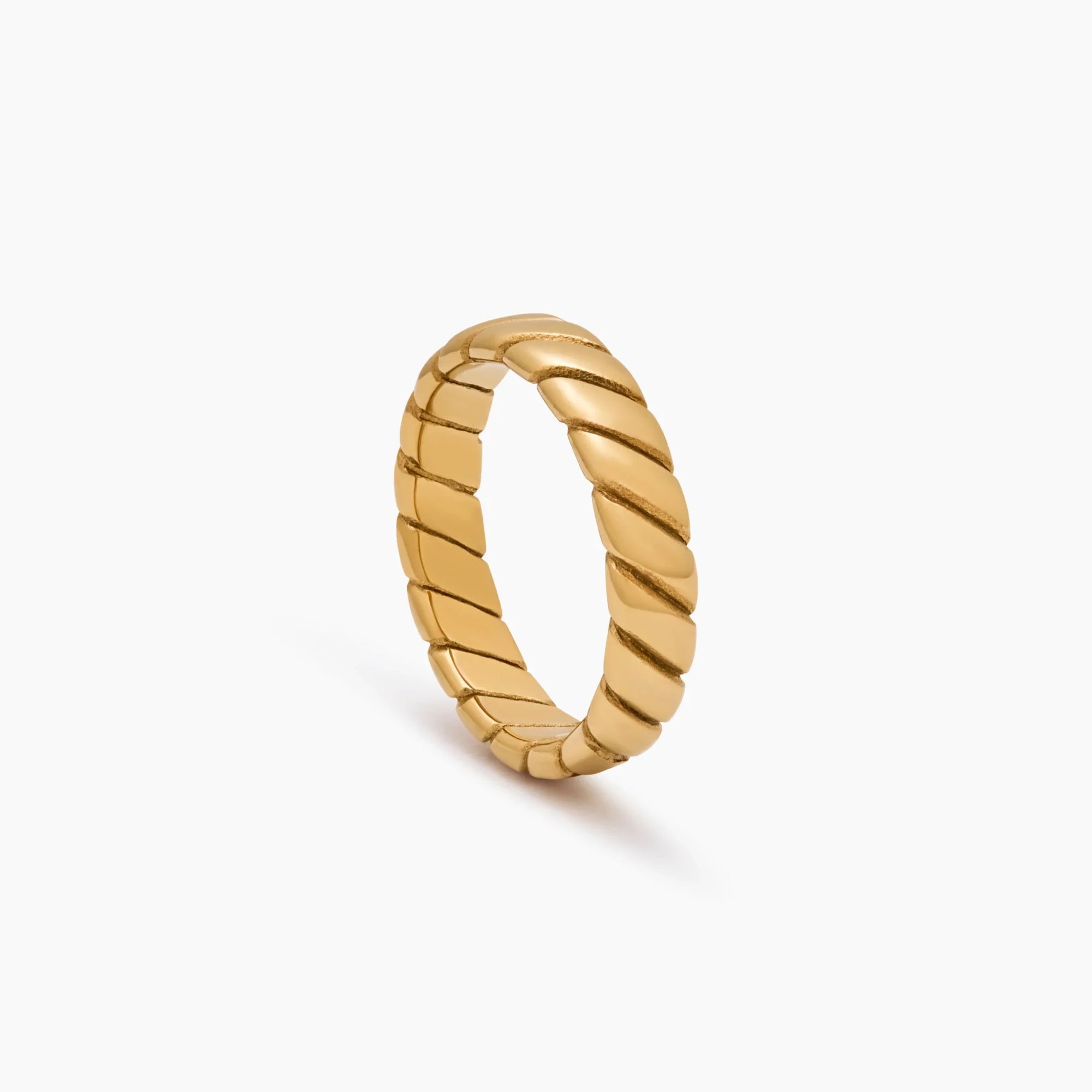 Gold Twist Ring with Bold Band Structure