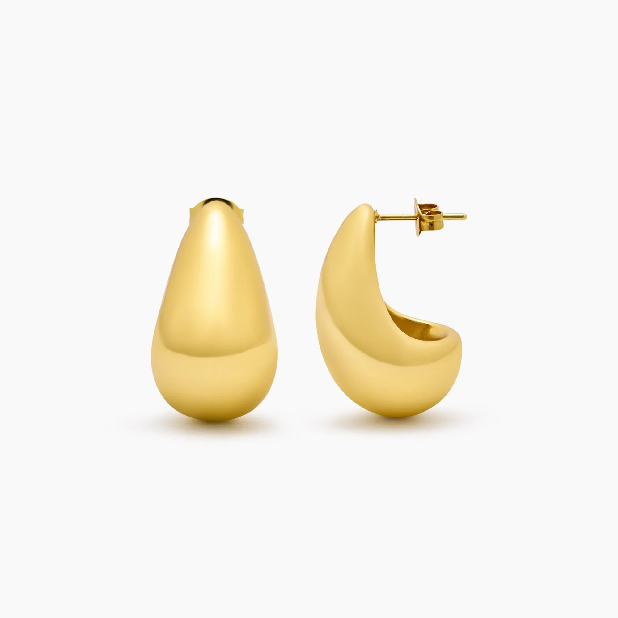 Gold Chunky Teardrop Earrings