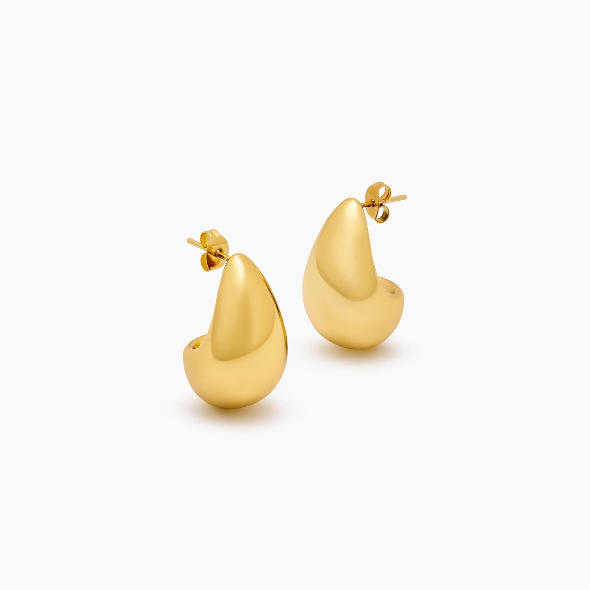 Gold Chunky Teardrop Earrings