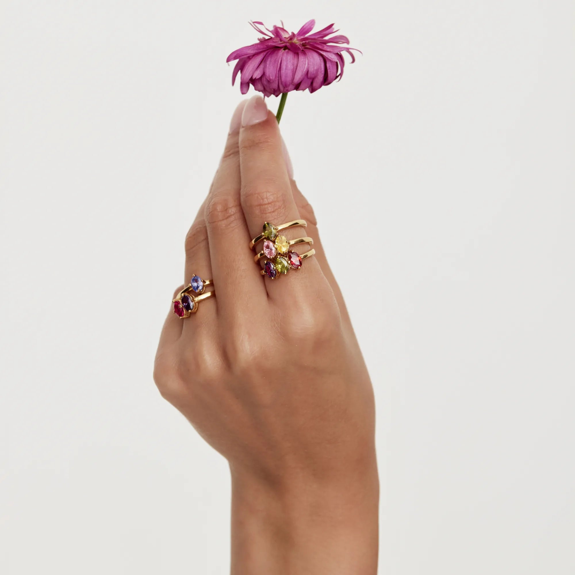 Gold Marquise Family Birthstone Ring