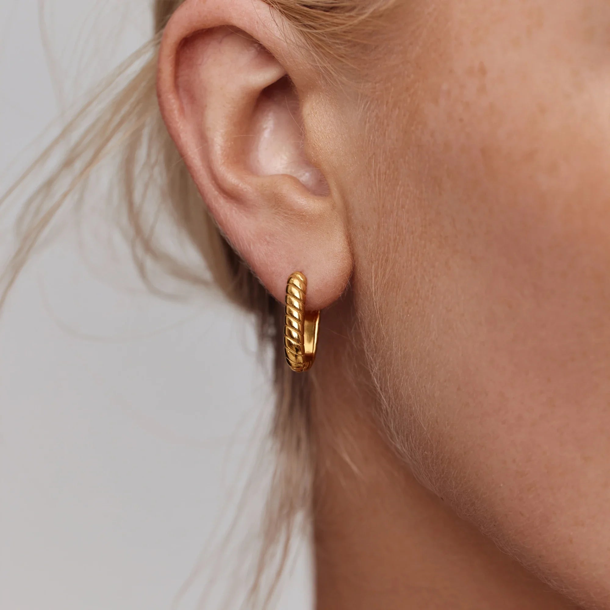 Gold Twist Huggie Earrings