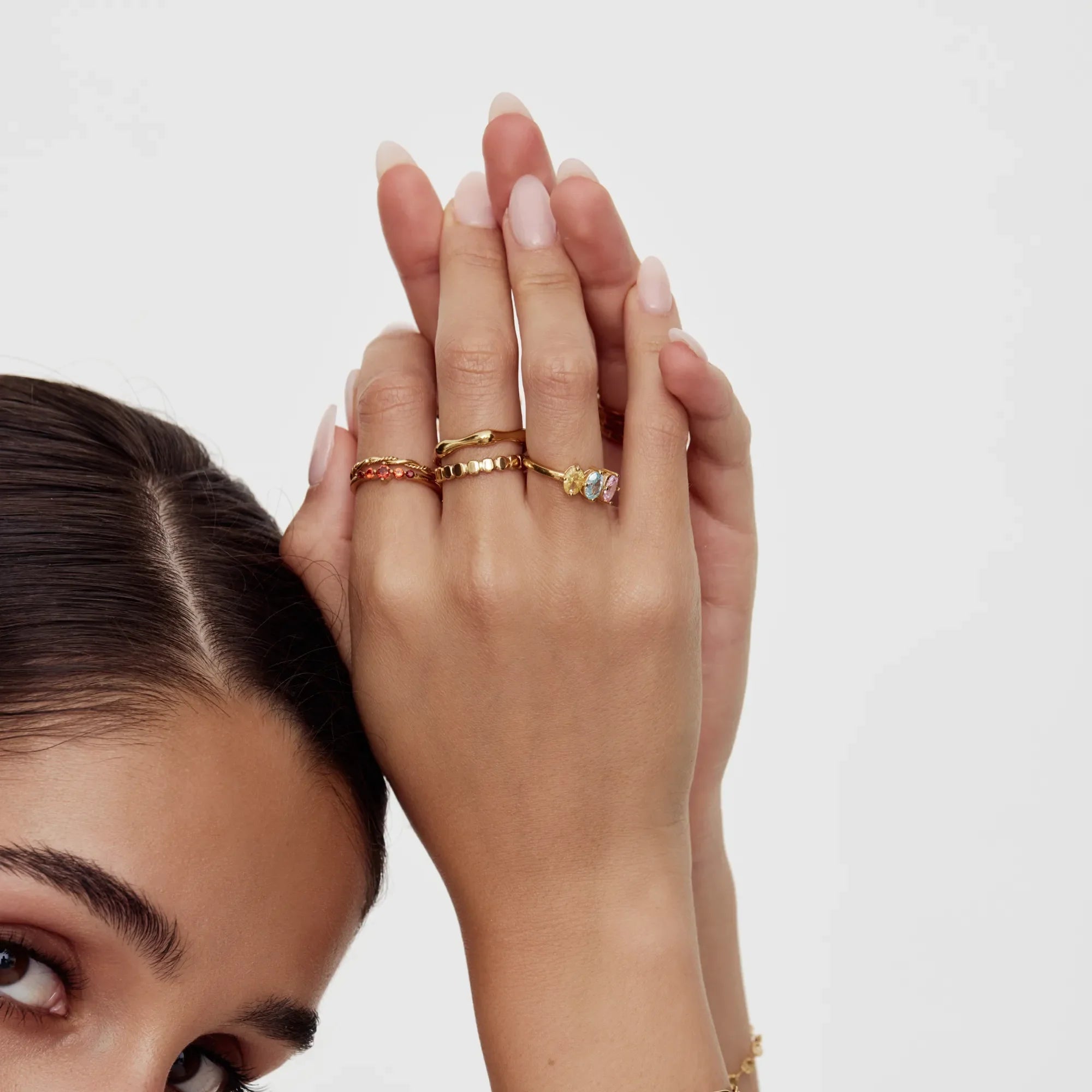 Gold Marquise Family Birthstone Ring