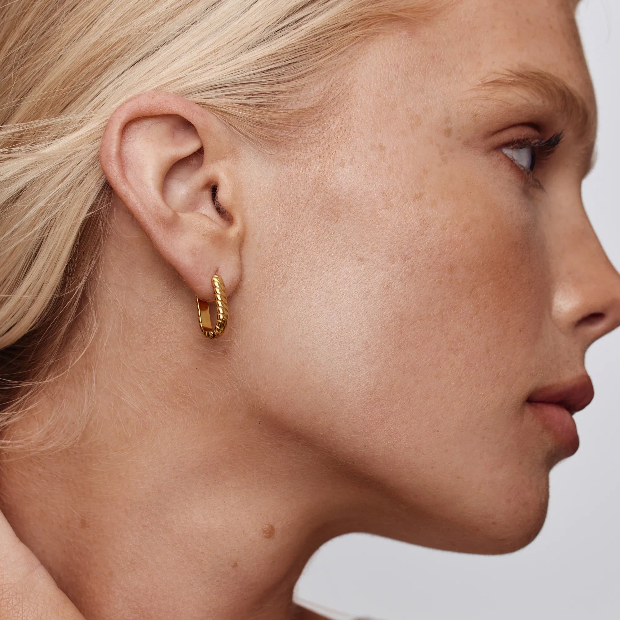 Gold Twist Huggie Earrings