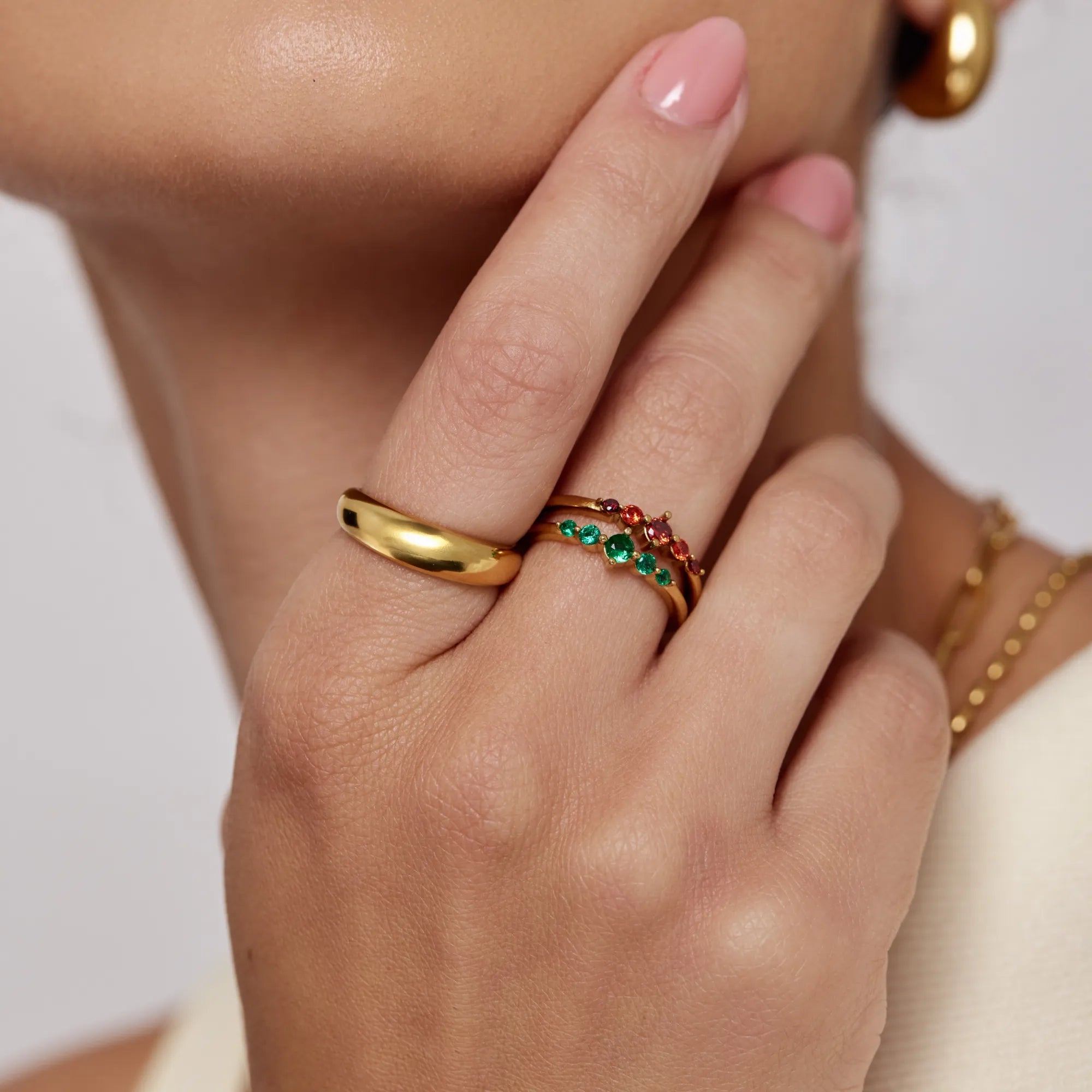 Gold Sculpted Dome Ring