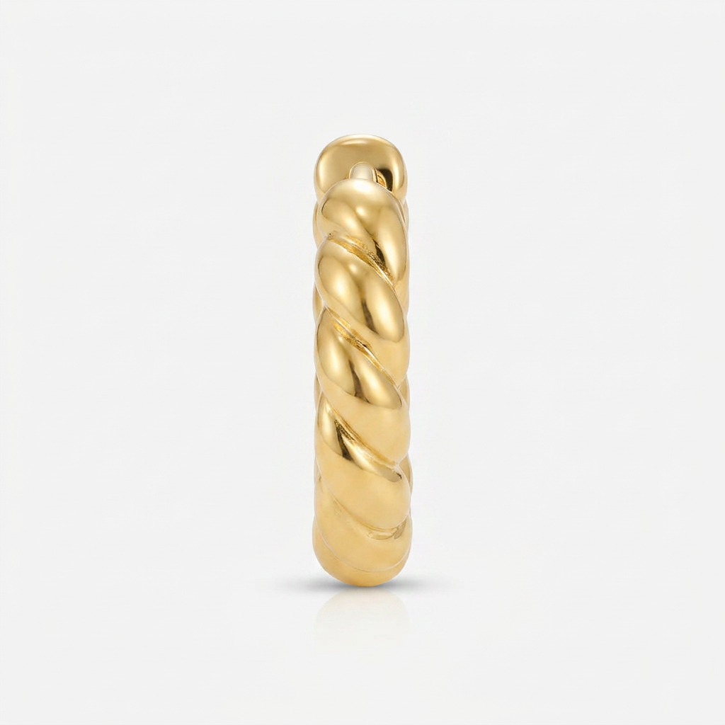 Hoop Earrings with Twisted Rope Design