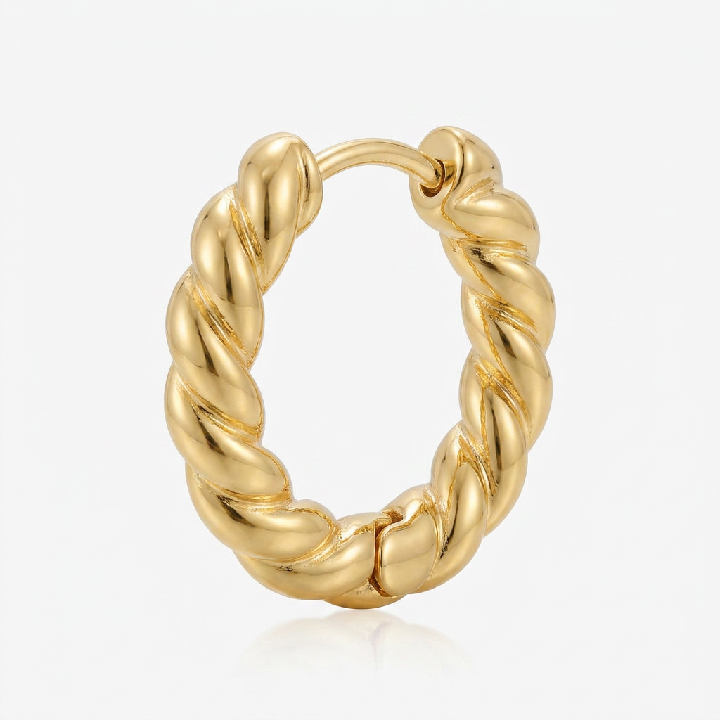 Hoop Earrings with Twisted Rope Design