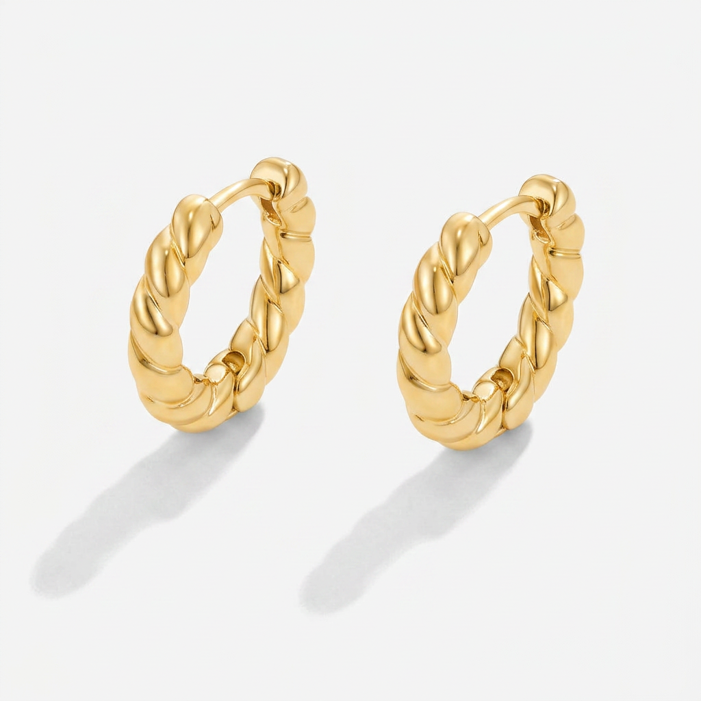 Hoop Earrings with Twisted Rope Design