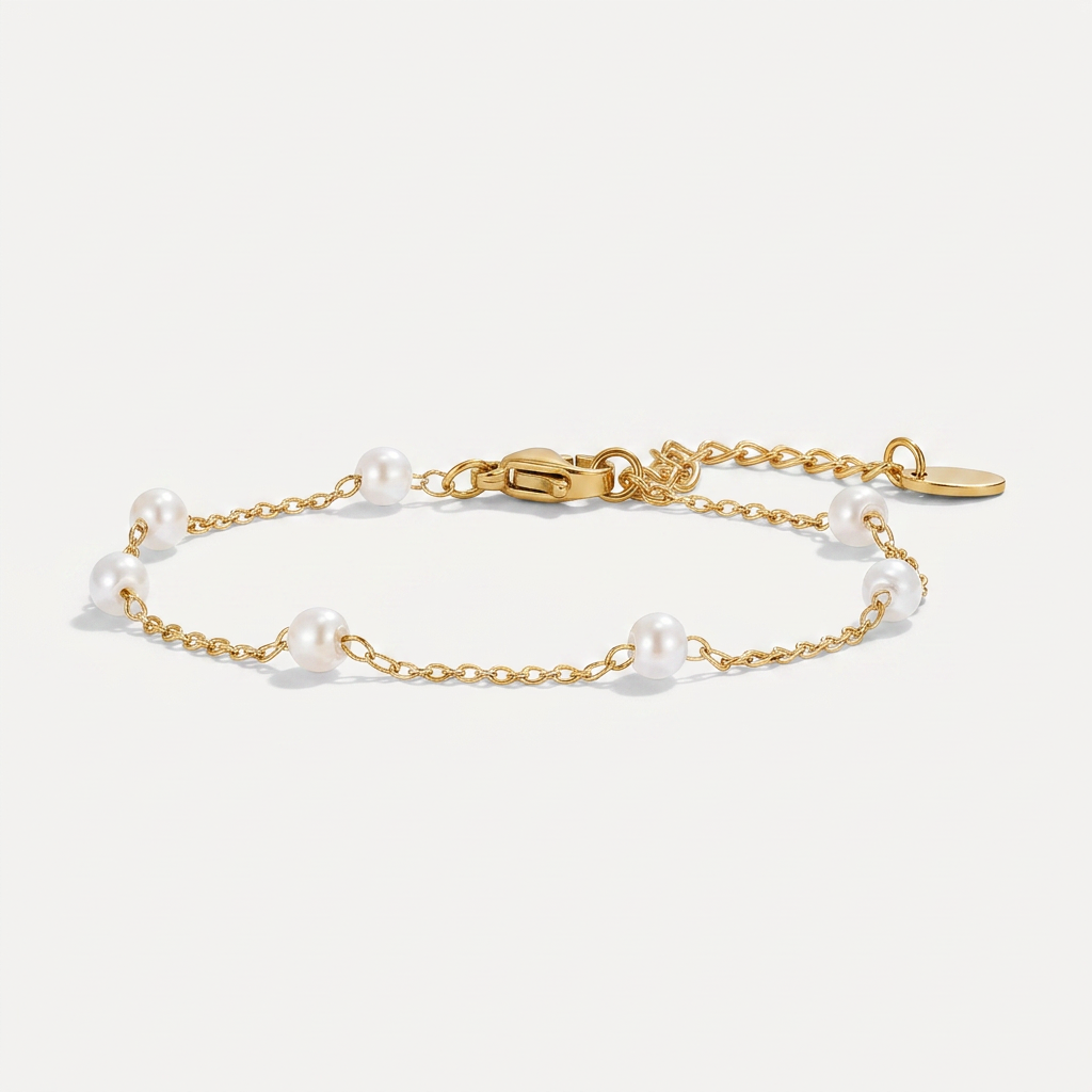 Gold Plated Bracelet with Freshwater Pearls