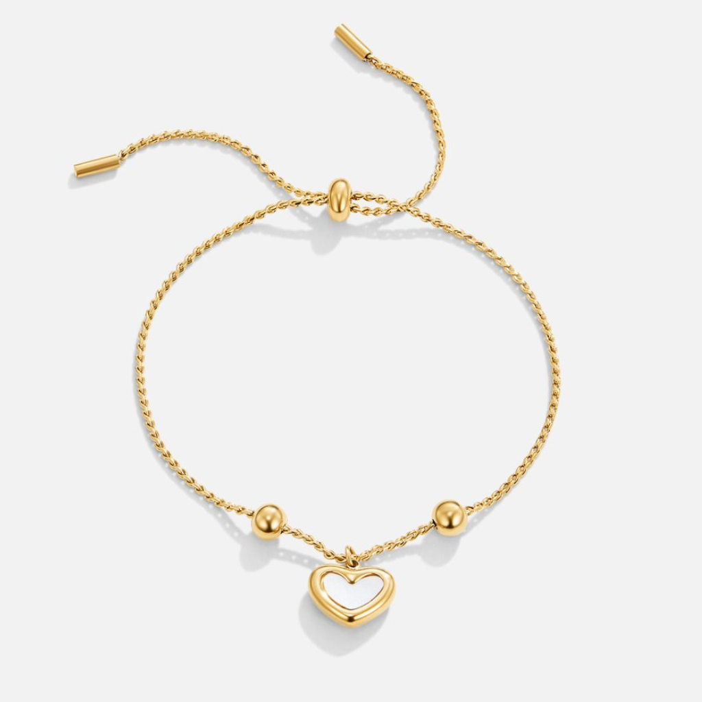 Heart Bracelet with Pearl Shell Charm