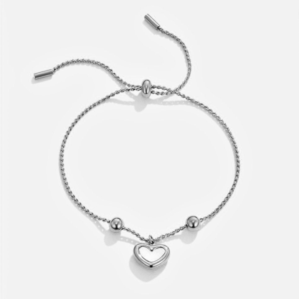 Heart Bracelet with Pearl Shell Charm