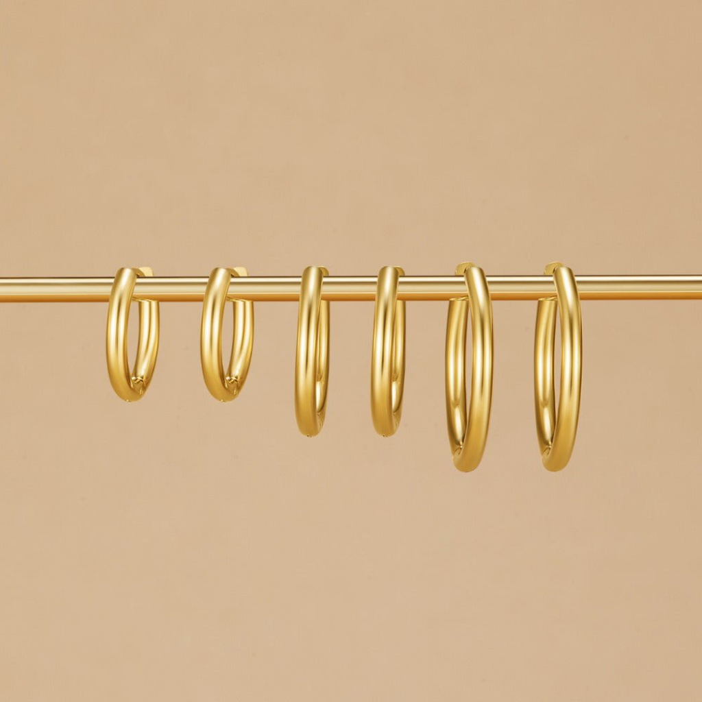Hoop Earrings Set with Smooth Finish (Set of 3 Pairs)