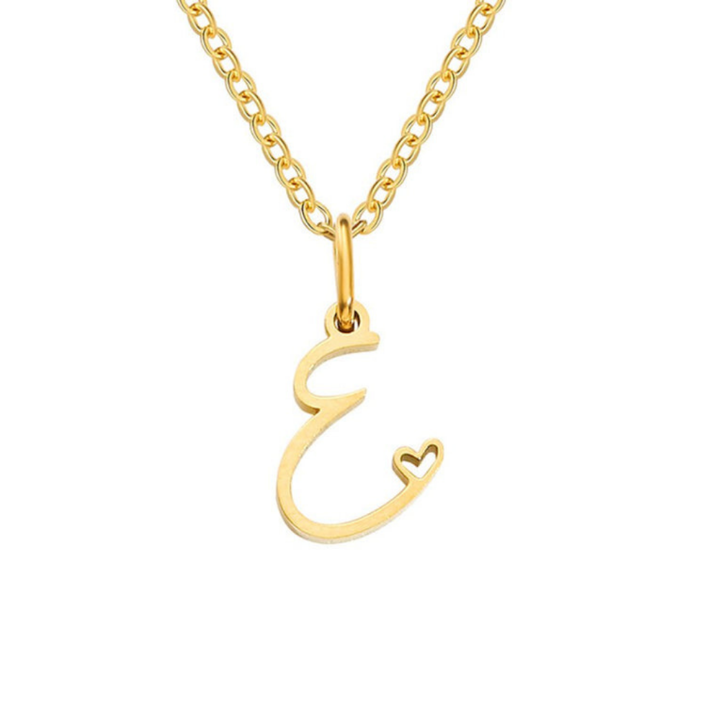 Letter Necklace with Heart Detail