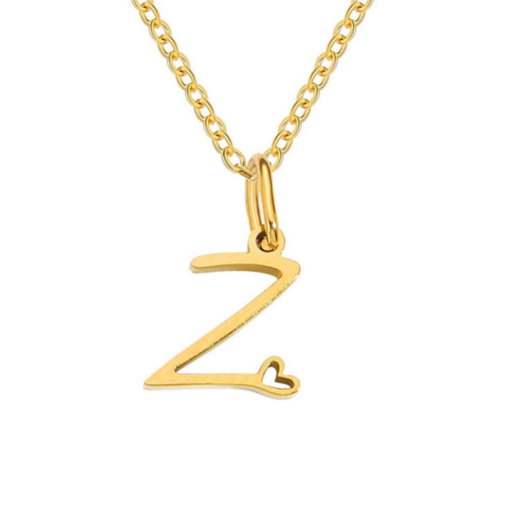 Letter Necklace with Heart Detail