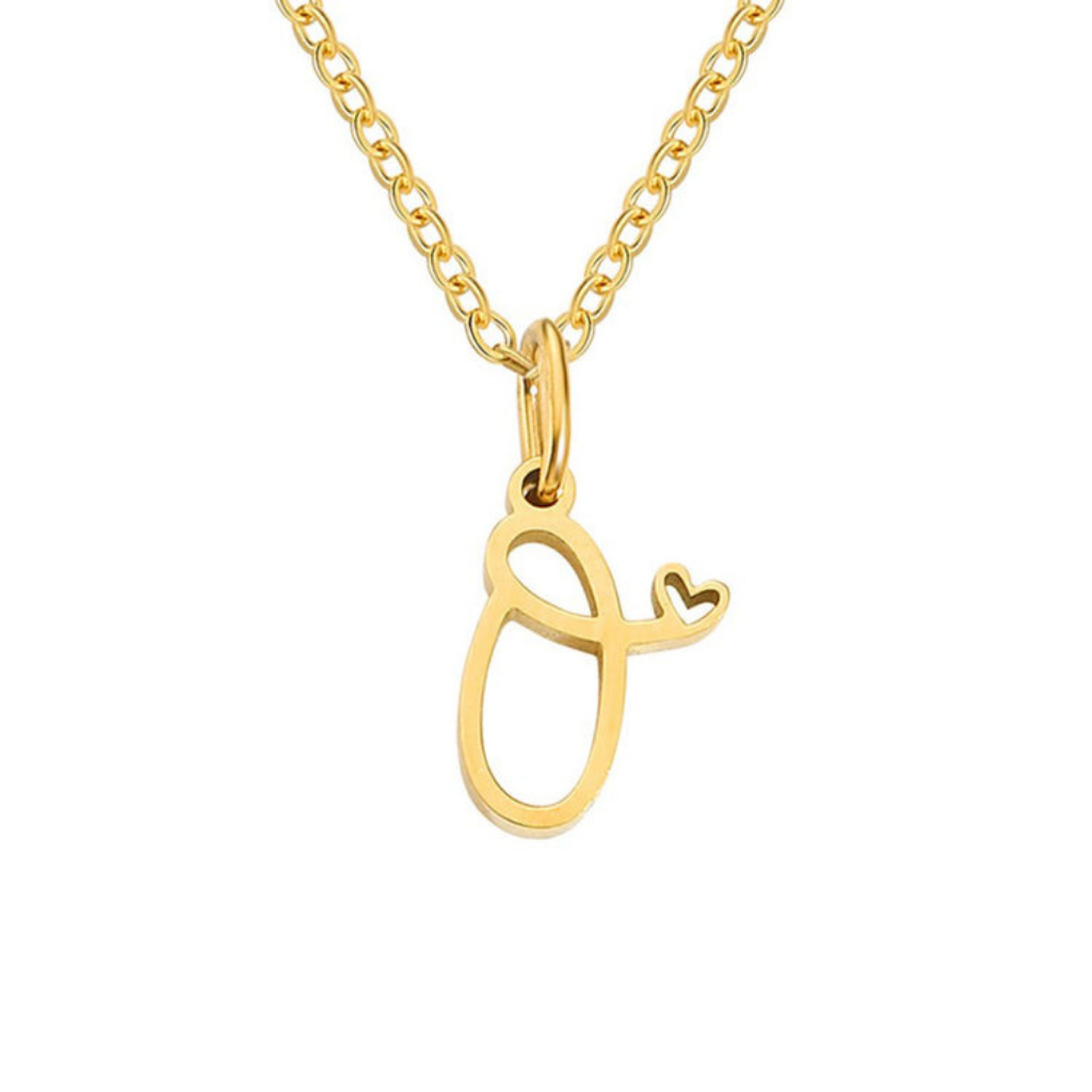 Letter Necklace with Heart Detail