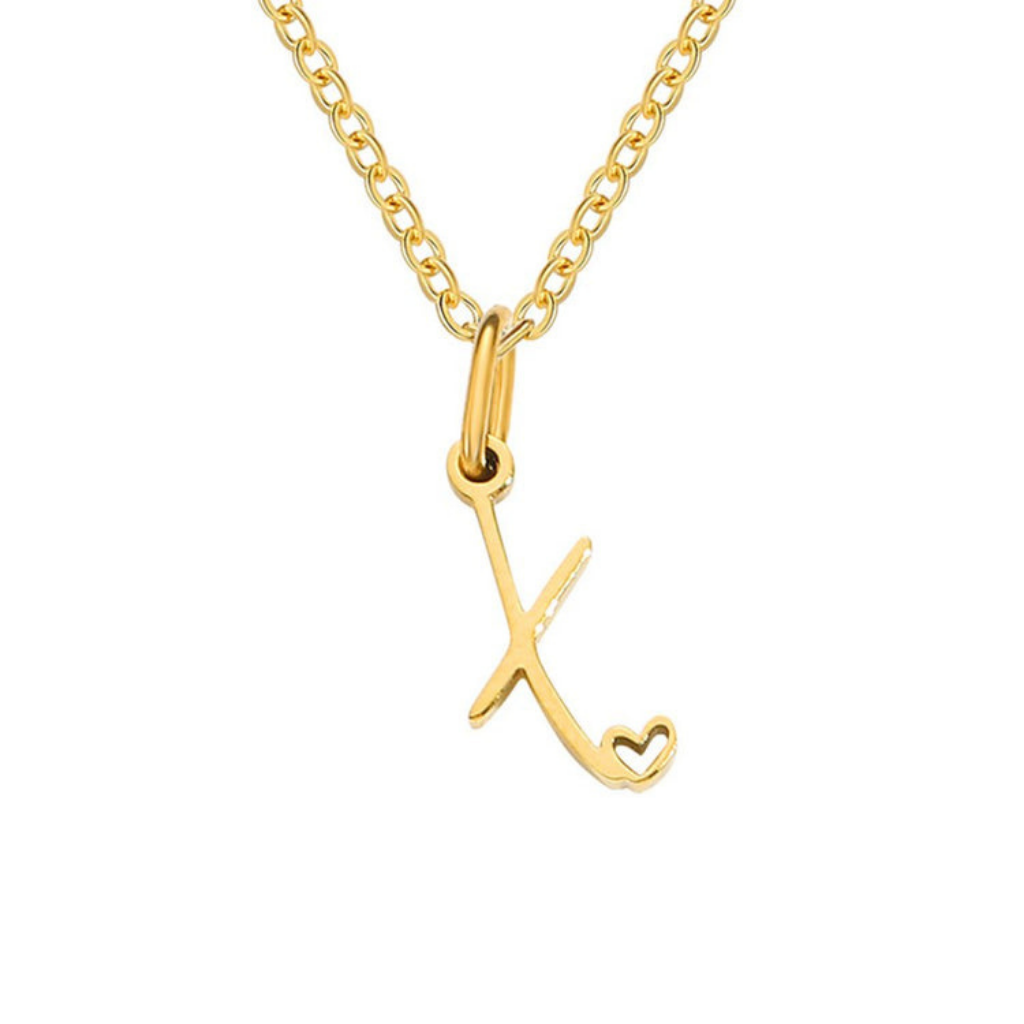 Letter Necklace with Heart Detail