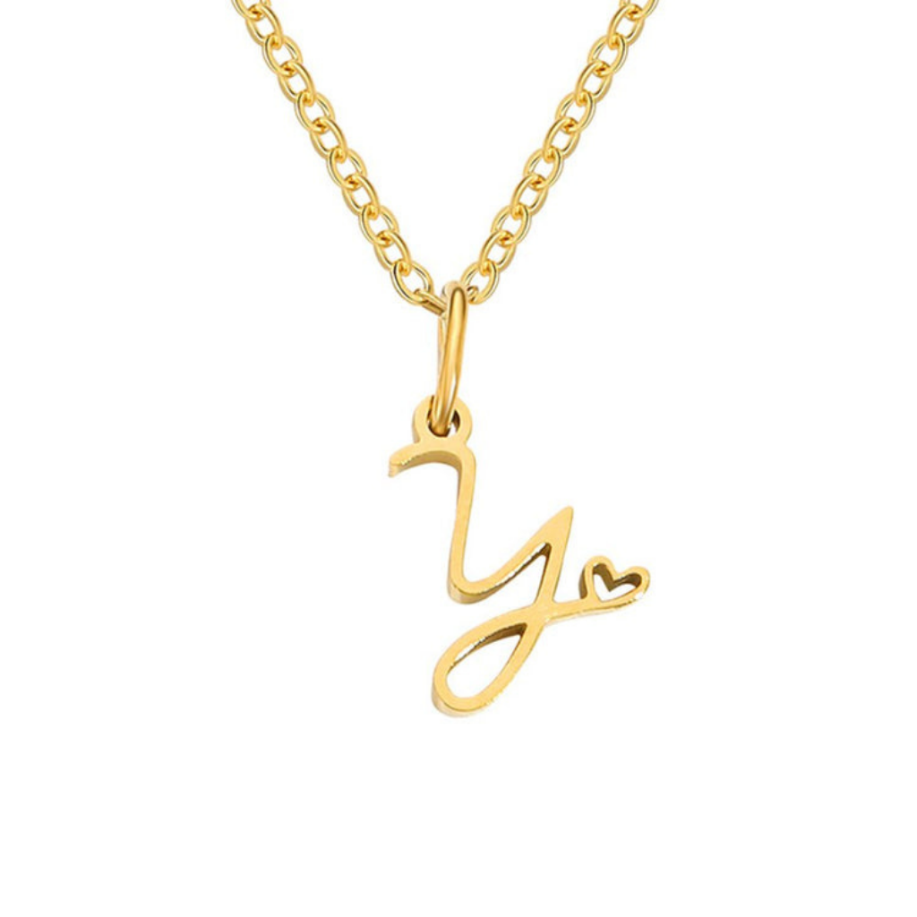 Letter Necklace with Heart Detail
