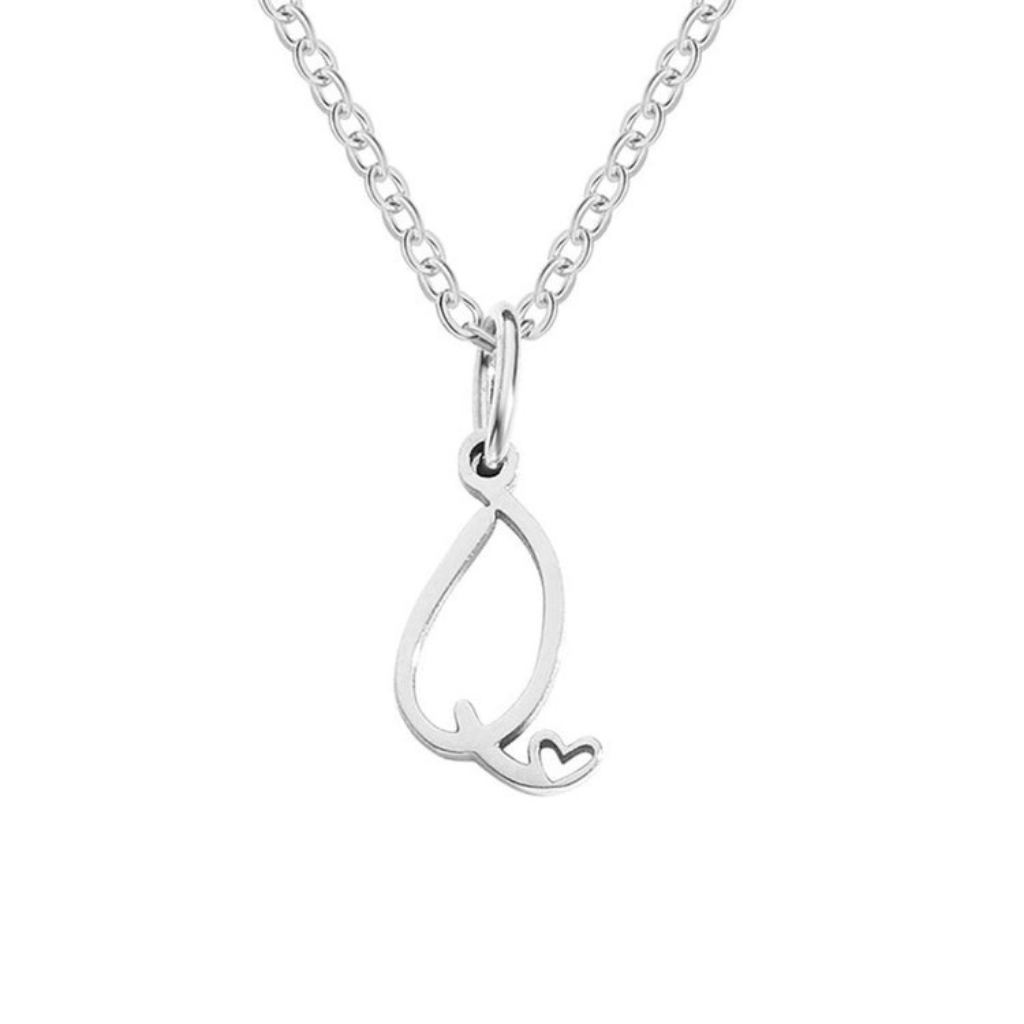 Letter Necklace with Heart Detail